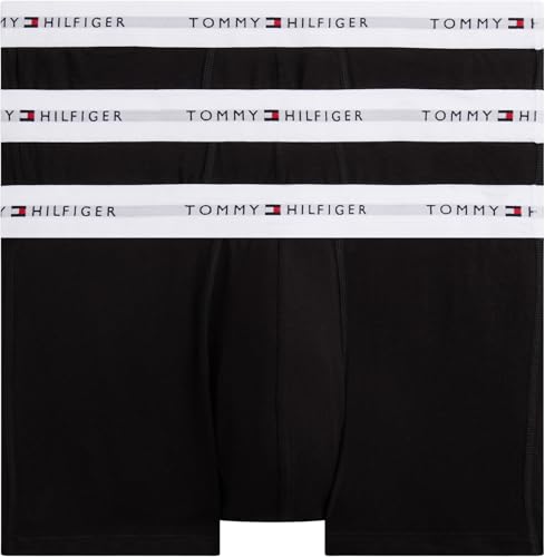 Tommy Hilfiger Herren 3er Pack Boxershorts Trunks aus Baumwolle mit Stretch, Schwarz (Black/Black/Black), XXL