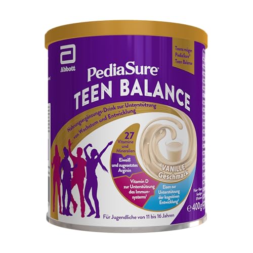Pediasure Teenbalance Vanille 400g| leckerer Nahrungsergänzungsshake für Teens 11-16 Jahren| mit 27 Vitaminen & Mineralien, Protein| unterstüzt Wachstum, Entwicklung, Immunität