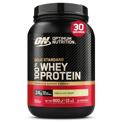 Optimum Nutrition Gold Standard 100% Whey, Proteinpulver, Geschmack Vanilla Ice Cream, 900g, 30 Portionen, Verpackung Kann Variieren