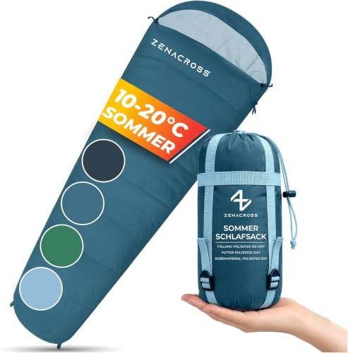 Schlafsack Erwachsene Kinder Sommerschlafsack 100GSM 900g Navy Blau | Kleines Packmaß · Ultraleicht · Mumienschlafsack für Camping, Outdoor Aktivitäten und Festivals · Komfortabel und praktisch