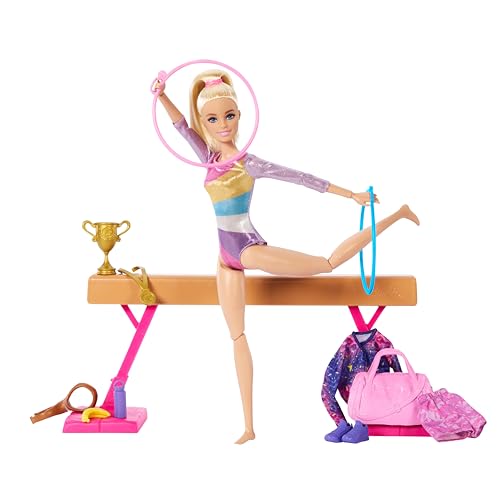 Barbie Turnspaß -Spielset mit Schwebebalken und über 10 thematisch passenden Teilen für siegreiche Geschichten, HRG52