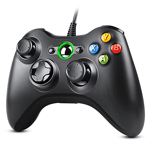 Zexrow Controller für Xbox 360 – Kabelgebundener Gamepad mit USB-Kabel, Vibrationsfeedback & Präzisen Analogsticks – Kompatibel mit PC/Windows 11/10/8/7/XP, Sofortige Plug-and-Play-Funktion
