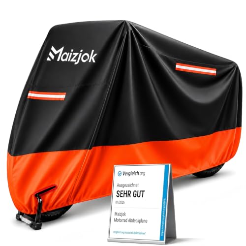 Maizjok® Motorrad Abdeckplane Outdoor Motorradabdeckung Wasserdicht 210D