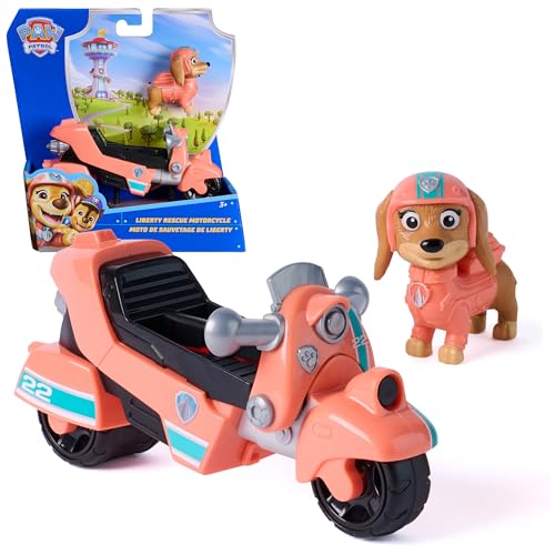 PAW PATROL - Liberty’s Rettungs-Motorrad mit Spielfigur (Basis Fahrzeug), authentische Details, Spielzeug-Motorrad für Kinder ab 3 Jahren