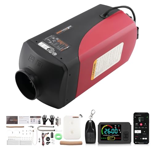maXpeedingrods 8KW Standheizung Diesel, 12/24V Dieselheizung mit LCD-Display und Fernbedienung, Diesel Standheizung Luftheizung mit Thermostat für LKW Wohnmobil Sattelschlepper