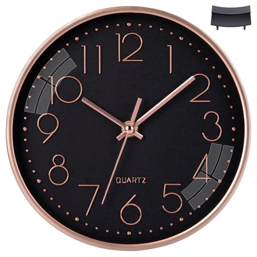 ACCSHINE Wanduhr Ohne Tickgeräusche Tischuhr Modern 20cm Quarz Groß Batterie Wanduhr Einfach zu Lesen für Zimmer Zuhause KüChe Schlafzimmer Büro Schule