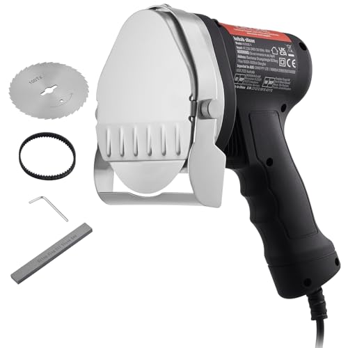 VEVOR Elektromesser Dönermesser für Schawarma, 80 W Elektrisches Kebab-Messer, Kommerzieller Gyro-Schneider aus Edelstahl mit 2 Klingen, Döner-Fleischschneider, 10 cm Klingendurchmesser