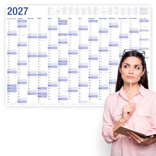 Yohmoe XXL Wandkalender 2027 groß (98 x 68 cm), Kalender gefalzt
