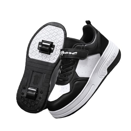 ENEN Schuhe mit Rollen für Jungen & Mädchen, Outdoor Turnschuhe mit Rollen Versenkbarer, Schuhe mit Rollen Kinder, 2-in-1 Roller Schuhe Turnschuhe mit 2 Rollen