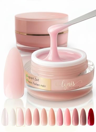 No File Aufbaugel für Gelnägel 15ml Blossom ROSA als UV Gel zur Nagelverlängerung SELBSTGLÄTTEND OHNE FEILEN · für UV & LED geeignet, Lynis-Nailshop.de