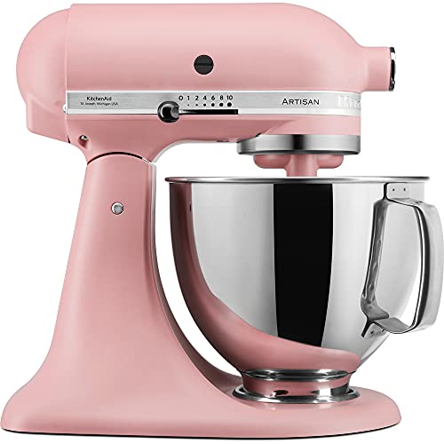 KitchenAid Küchenmaschine - Artisan - Kippbarem Food Processor - Teigknetmaschine mit 5 Zubehör - 2 Schüsseln aus Edelstahl - 4.8 L - Dried rose