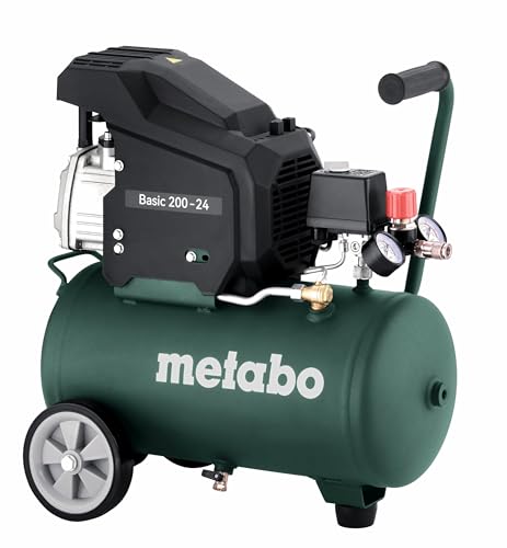 metabo Kompressor Basic 200-24, 8 bar Druckluftkompressor mit 24 l Kessel