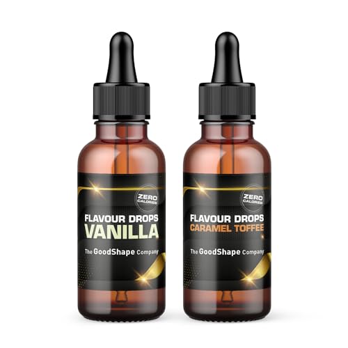 Flavour Drops zuckerfrei Set 2x 50 ml - Vanille & Karamell-Toffee | Geschmackstropfen OHNE KALORIEN zum Süßen mit Pipette | vegan | Für Naturjoghurt, Porridge oder Quark