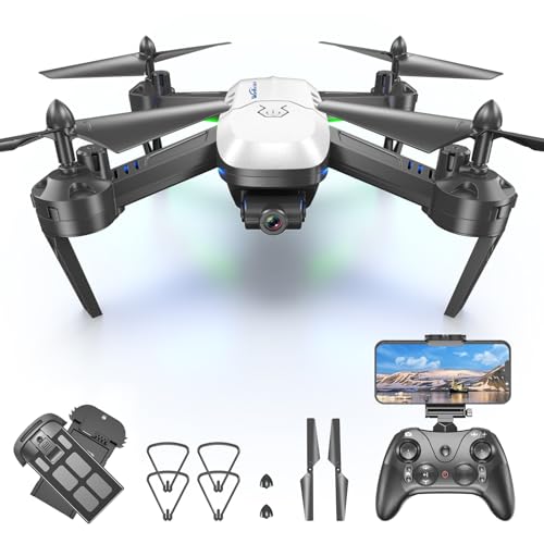 Wipkviey T6 Drohne mit Kamera 1080P, FPV WiFi Drone für Anfänger, RC Quadrocopter mit 2 Akkus, Schwerkraft-Erkennung, Flip Mode, Ein-Tasten-Start, Headless Mode Mädchen/Jungen Spielzeug, C0