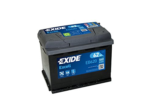 EXIDE Autobatterie 62Ah 12V 540A EB620 Excell B13 DIN/ISO L2 Starterbatterie
