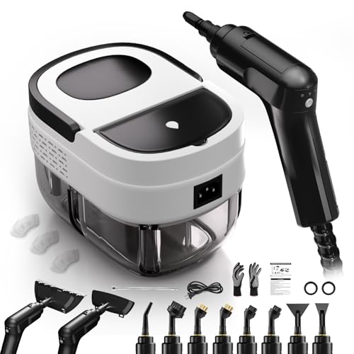 Dampfreiniger 2500W Dampfgarer zum Reinigen Dampfreiniger Handgerät für Zuhause Auto-Detailing-Dampfreiniger mit Controller Tragbare Steam Cleaner für Fenster Küche Bad Polster Fliesen Boden BBQ