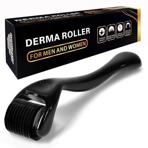 Bartroller 0,75 mm – 540 Titan Derma-roller für Bart und Haarwachstum, Mikronadelroller für Gesicht, Kopfhaut und Körper, Titannadeln für Männer und Frauen