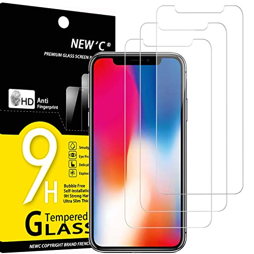 NEW'C 3 Stück für iPhone 11 Pro, iPhone X, iPhone XS für Panzerglas, Frei von Kratzern, 9H Härte, HD Displayschutzfolie, 0.33mm Ultra-klar, Ultrabeständig