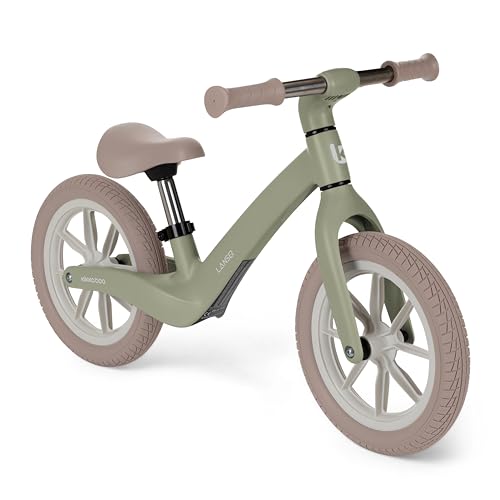 KikkaBoo Laufrad ab 3 Jahre LANSER, Ultraleichtes Balance Bike, 12 Zoll, Verstellbarer Sitz, Fahrrad für Kleinkinder 3-6 Jahre, Grün