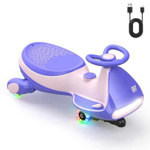 FanttikRide 12V N7 Pro Kinder Elektroauto, Elektrisches Rutschauto mit Pedal, Typ C aufladbar Batterie Kinder Auto, 2 Geschwindigkeit Kippschutz Leuchtende Räder, Bluetooth, für Kind ab 3 Jahren, Rosa