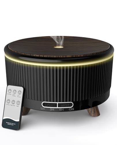 Aroma Diffuser, 500mL Diffuser ätherische öle,Duftöl Diffuser,Holzmaserung schwarz