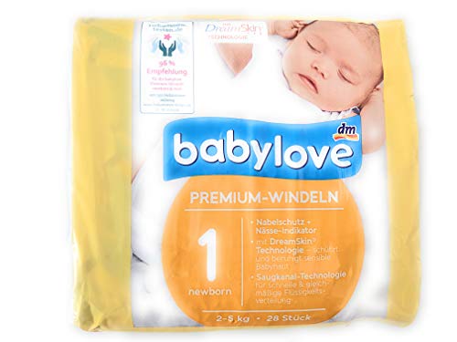 babylove Premium Windeln, extra weich, Größe 1-2-5 kg, 28 Stück