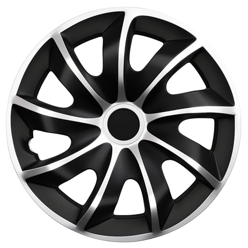 WERKTHOR Premium Radkappen 13-16 Zoll - Radkappen 16 Zoll 4er Set in Schwarz/Silber für idealen Felgenschutz - Schlagfest & bruchsicher - Autofelgen Radblenden
