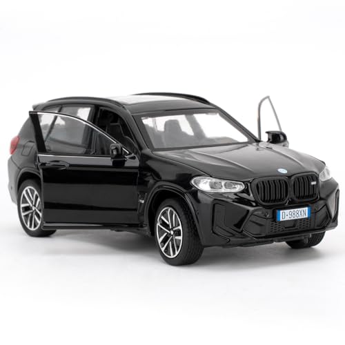 BGHSCA Spielzeugauto Kompatibel für 1:32 X3M Modellauto, Pull Back Diecast Collectible Car mit Geräuschen & Lichter für Kinder Jungen Mädchen und Erwachsene, Geschenk Schwarz