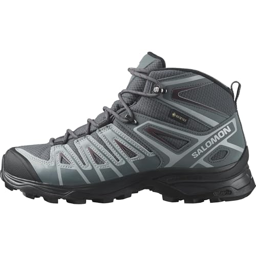 Salomon X Ultra Pioneer Mid Gore-Tex wasserdichte Damen Outdoorschuhe, Outdoor-bereit, Sicherer Fußhalt, Stabil und gedämpft, Ebony, 38