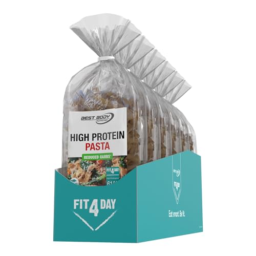 Best Body Nutrition Protein Pasta 6 x 200g – Fit4Day High Protein Tagliatelle – 61% Eiweiß, Low Carb, Vegan & Laktosefrei, ohne Soja – Hochwertiges Erbsenprotein – für kohlenhydratarme Ernährung