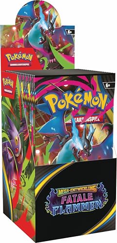 Pokémon-Sammelkartenspiel: Boosterpack-Display Mega-Entwicklung – Fatale Flammen (enthält 18 Boosterpacks)