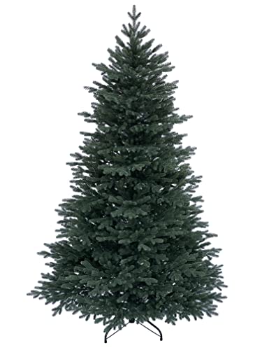 RS Trade 1418 Premium Nordmanntanne 100% Spritzguss Weihnachtsbaum 120 cm künstlich (Ø ca. 86 cm) mit ca. 1265 Spitzen, schwer entflammbar, Schnellaufbau Klappsystem, inkl. Ständer aus Metall