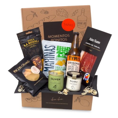 jamon.de Präsentkorb TAPAS, Geschenkkorb mit Serrano-Schinken und Bier