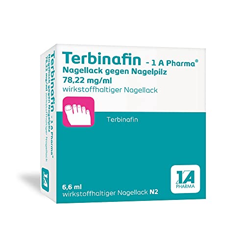 Terbinafin – 1 A Pharma® | 1. Nagellack gegen Nagelpilz| 6,6 ml | Bekämpft den Nagelpilz* gezielt | Trocknet in 30 Sekunden