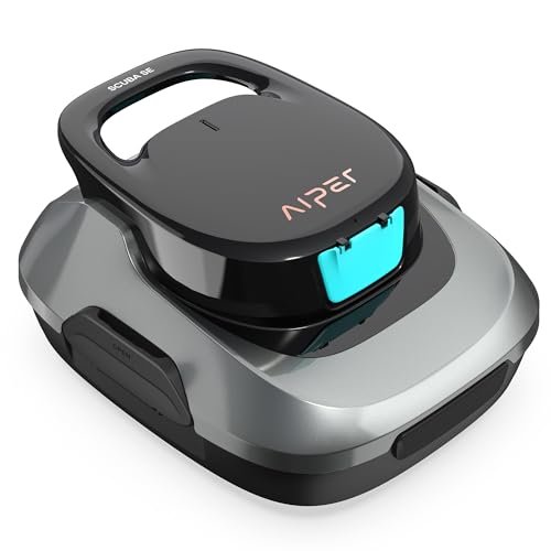 AIPER Poolroboter Kabelloser Poolsauger mit 90 Min Laufzeit Intelligentes Auto Parking Plus Leichtes Design Ideal für Bodenpools bis 80 m²