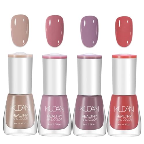 4PCS Nagellack Set - Schnell trocknende & lang anhaltende Nagellack auf Wasserbasis - Nail Polish für DIY Nageldesign (4PCS C Set Nude Style, Normal)