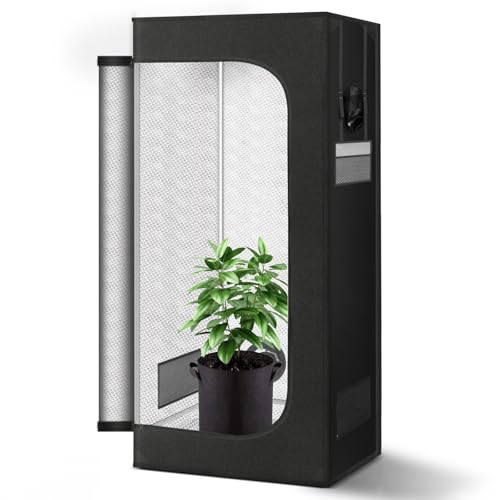 Growzelt,Growzelt 60x60x180,600D Oxford-Gewebe, Diamant Reflektierende Innenseite, Robustes Reißverschluss-System,Zuchtzelte für Hydrokulturen,Ideal für Indoor-Growzelte