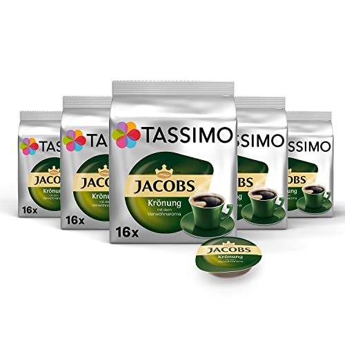 Tassimo Kapseln Jacobs Krönung, 5 x 16 Pads, 80 Kaffeekapseln