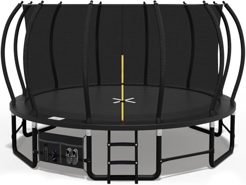 Devoko Trampolin Outdoor Ø228/305/366/427 cm, GS-Zertifikat, Mit verstärkten Beintraversen, Stabil, Robust und Belastbar, Einteilige Konstruktion für Kinder und Erwachsene