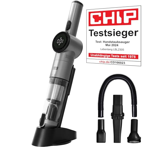 LEBENLANG Handstaubsauger Akku TESTSIEGER - Dual-Filter & Li-Ion I Inkl. Ladestation I 17000PA Handstaubsauger Auto Staubsauger stark Akkusauger kabellos Handsauger Akku Car Autostaubsauger Beutellos
