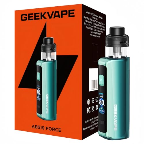 GEEKVAPE Aegis Force Kit 80W Box Mod Integrierter 3200mAh Akku 5ml Aegis Force Kartusche passend für B Coil E-Zigarette MTL/DTL Vape Kit zur Verwendung mit Freebase/Nicsalts (Moosgrün)
