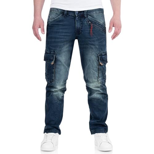 Timezone BenTZ Ben Herrenhose Cargohose Jeanshose lässig modern (W38/L34, Light royal wash)