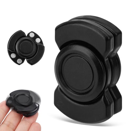 Fidget Spinner Spielzeug für Erwachsene, 3 in 1 Legierung Magnetischer Klicker Rotierendes Fingerspielzeug zur Stressbewältigung und Konzentrationshilfe für Erwachsene Ruhiges Schreibtisch (Schwarz)