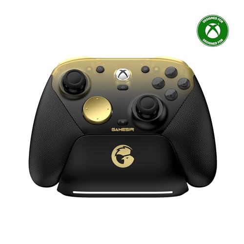 GameSir G7 Pro 1000Hz Controller mit Ladestation für Xbox Series X|S, Xbox One, Windows 10/11 & Android – TMR Joysticks, verstellbare Trigger & 4 programmierbare Tasten – Gelb
