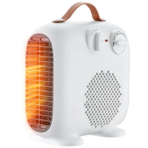 BioAura Heizlüfter 2000W, Klein Energiesparend Heater Tragbare Leiser Elektrischer Heizlüfter 3-Gang Heizung Lüfter für Innenräume Badezimmer Room Heizgerät