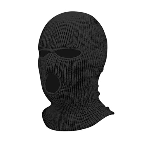 Gestrickte Sturmhaube mit 3 Löchern Volle Gesichtsabdeckung Winter Vollgesicht Sturmmaske