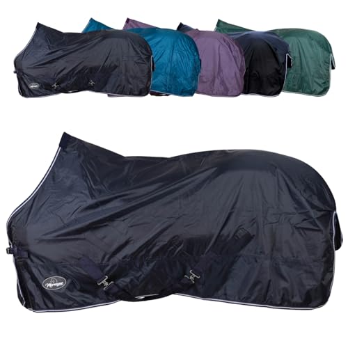 Marengos - Regendecke 420D Economic – leichte Pferdedecke für Regen – atmungsaktiv & wasserdicht – Weidedecke mit Kreuzgurten – Outdoordecke für Pferde – 145 cm in Nachtblau