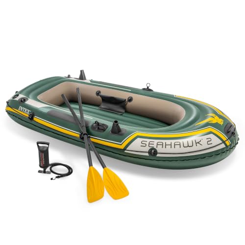 Intex 68347NP - Aufblasbares Schlauchboot Seahawk 2, 2 Personen, mit Zubehör, PVC, Mehrfarbig, 236x114x41 cm