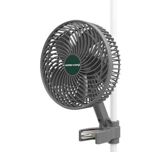 MARS HYDRO Upgrade M6 Clip Ventilator Grow Oszillierend Leise Klein for Growzelt, 10 Geschwindigkeitsstufen, Grow Ventilator Oszillierend Klemmbar mini fan für growzelt, APP/WiFi Steuerung