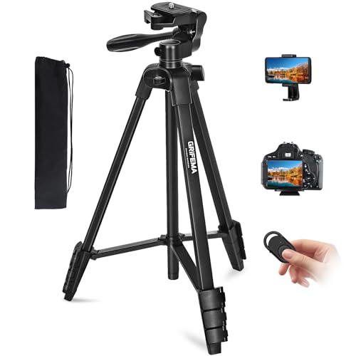 GRIFEMA Handy Stativ 140 cm, Aluminium Kamerastativ Höhenverstellbar